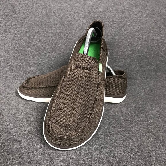 NWOT Sanuk Vagabond Tripper Sidewalk Surfer Mens 9 Brown Slip On Shoes Loafers - Picture 1 of 5